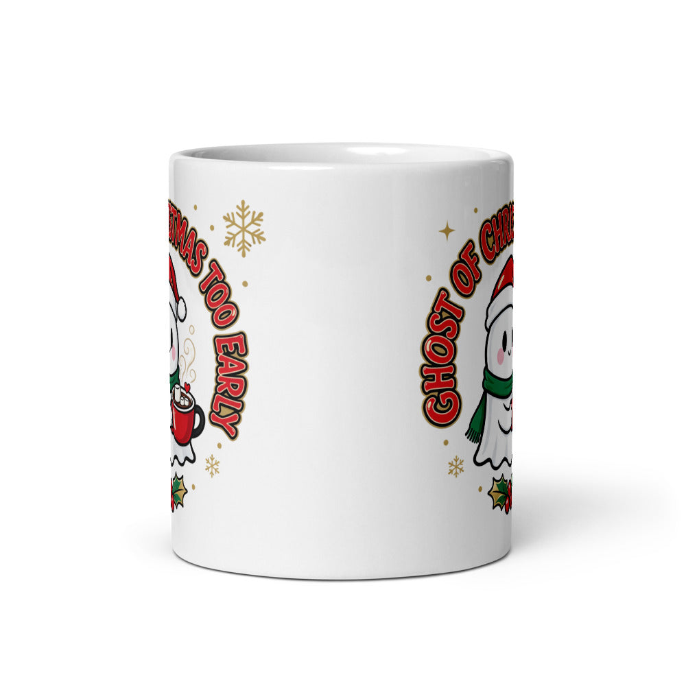 Ghost of Christmas Too Early mug, front view
